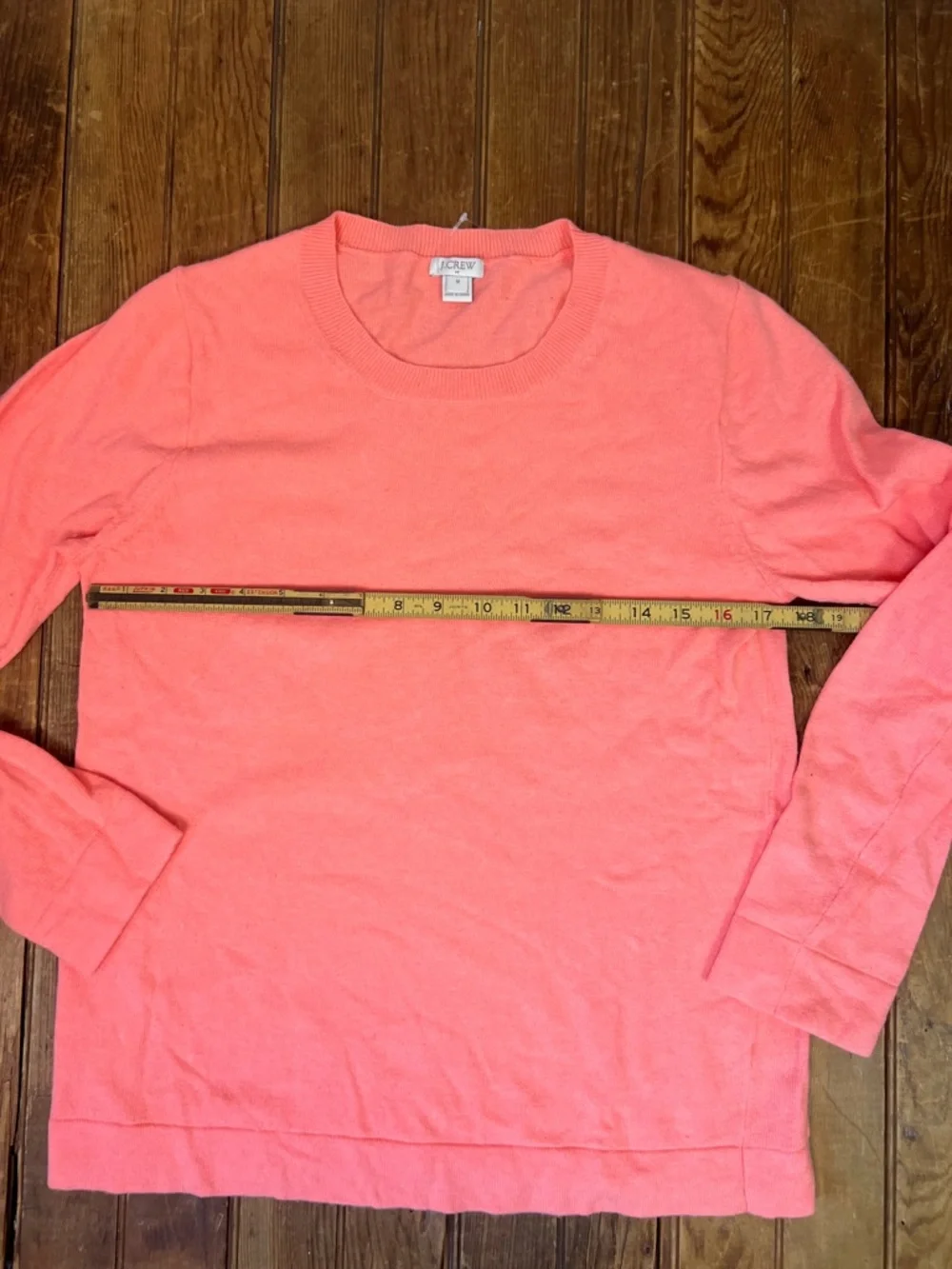 J. Crew women’s Coral/Pink Crewneck Sweater lightweight cotton wall blend